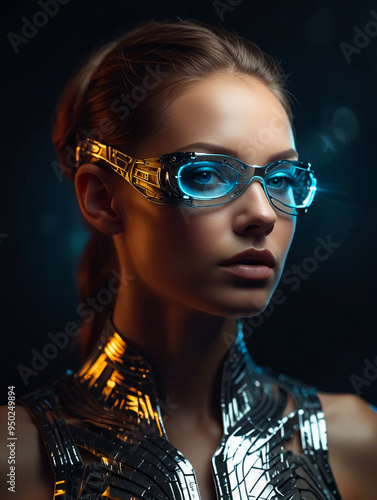 Portrait of a model with a futuristic theme