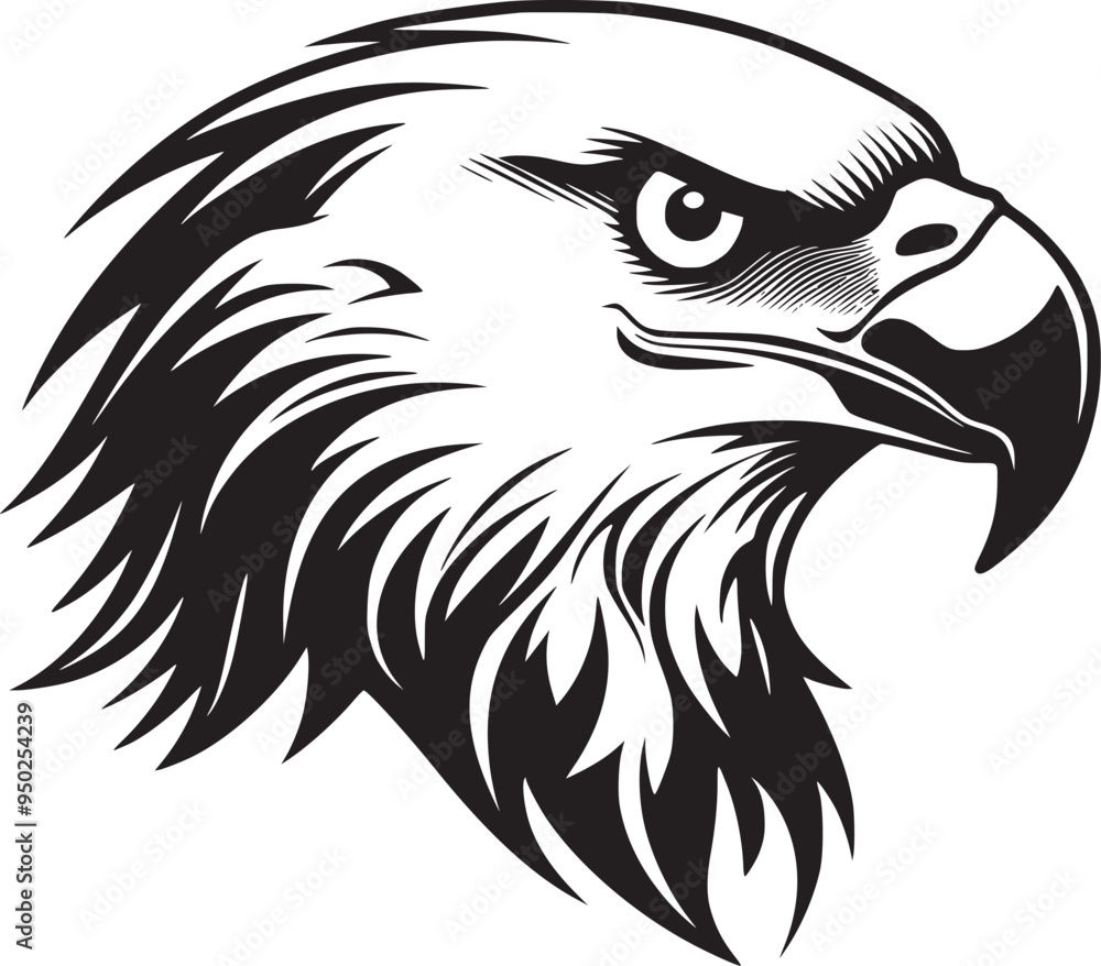 Fototapeta premium Eagle head Logo vector illustration, Mighty Eagle Majestic Freedom Symbol