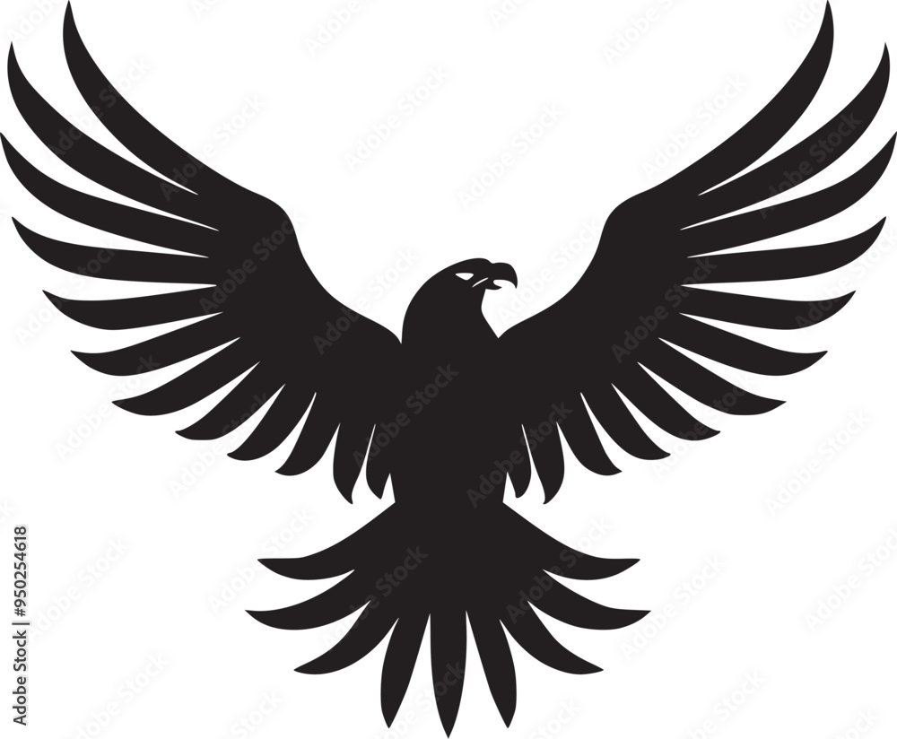 Fototapeta premium Soaring Eagle: A Powerful Vintage-Style Vector Illustration