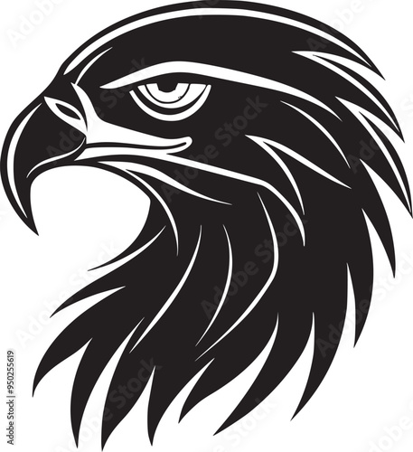 Eagle head Logo vector illustration, Mighty Eagle Majestic Freedom Symbol