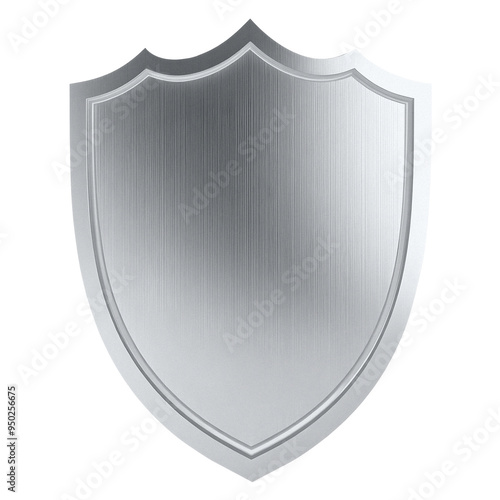 silver shield isolated on white