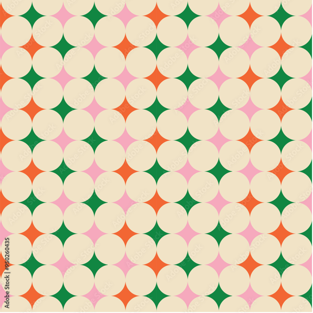 70's Retro Seamless Pattern. 60s and 70s Aesthetic Style. 70's Retro Seamless Pattern. 60s and 70s Aesthetic Style.