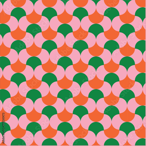 70's Retro Seamless Pattern. 60s and 70s Aesthetic Style.