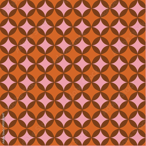 70's Retro Seamless Pattern. 60s and 70s Aesthetic Style.