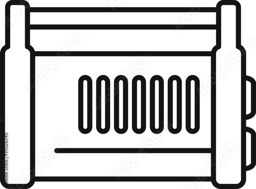 Electric heater icon in outline style, representing a common household appliance for providing warmth