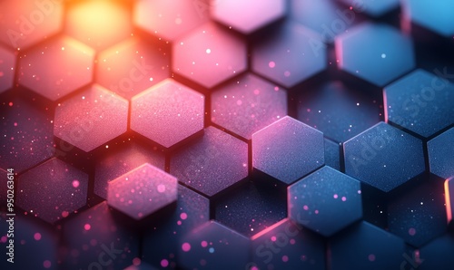 Obraz na płótnie Abstract geometric background, soft color, simple shapes hexagons, minimal style, blurred edges. w salonie