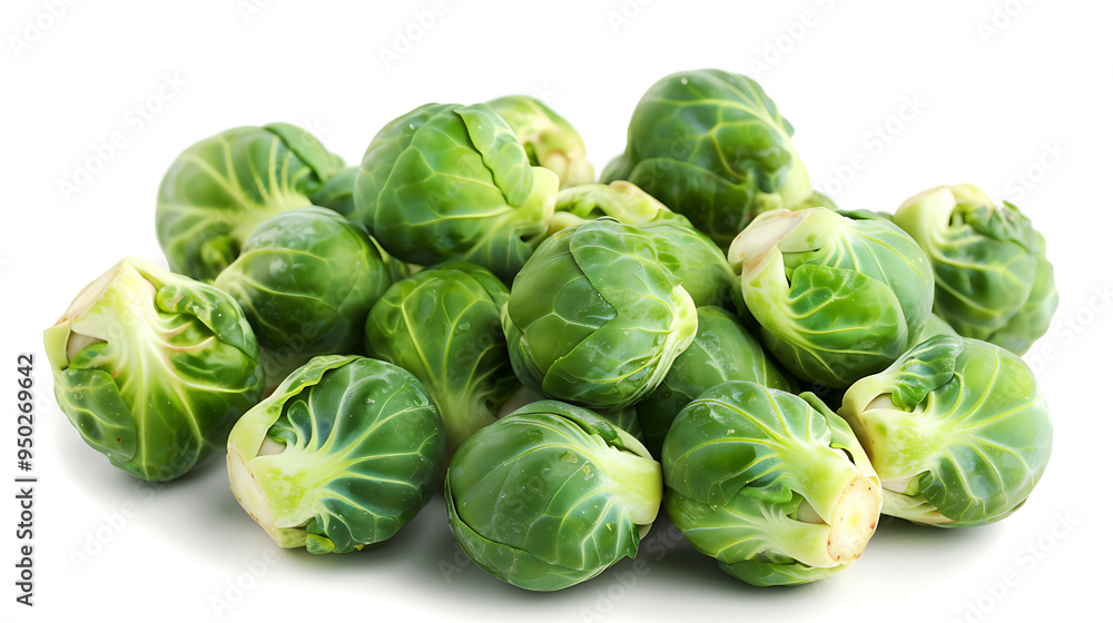 Crisp Brussels Sprouts on Bright White Backdrop Ideal for Culinary Projects. Crisp Brussels Sprouts on Bright White Backdrop Ideal for Culinary Projects.