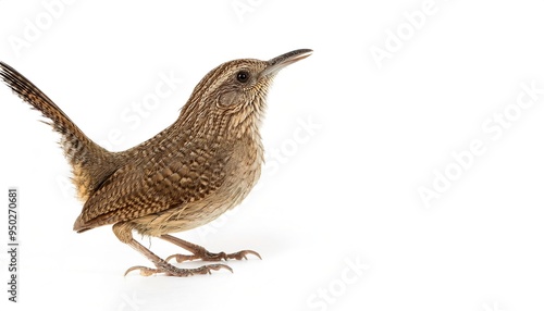 cactus wren - Campylorhynchus brunneicapillus - is a species of wren that is endemic to the deserts of the southwestern United States and northern and central Mexico. isolated on white background photo