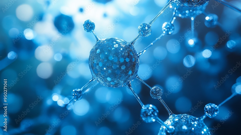 Abstract Molecular Structure in Blue Light. Abstract Molecular Structure in Blue Light.