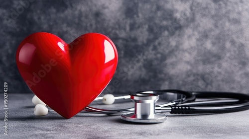 heart love shape with doctor physician's stethoscope on background