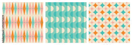 50s Mid Century Modern Seamless Pattern Bundle