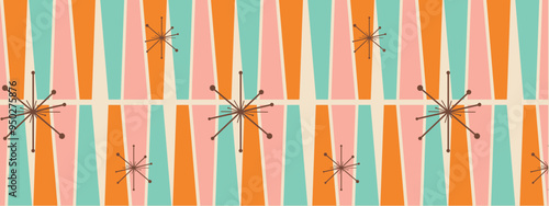 50s Mid Century Modern Seamless Pattern