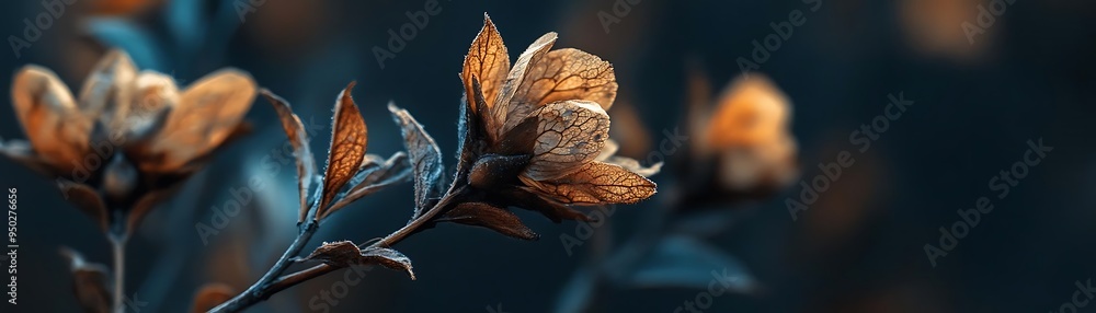 Close Up of a Dried Flower with Delicate Veins - Photo Close Up of a Dried Flower with Delicate Veins - Photo