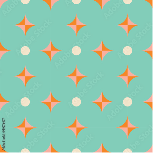 50s Mid Century Modern Seamless Pattern