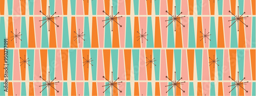 50s Mid Century Modern Seamless Pattern