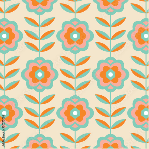50s Mid Century Modern Seamless Pattern