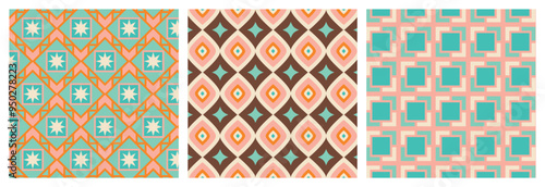 50s Mid Century Modern Pattern Bundle Set, 1950s Atomic Patterns