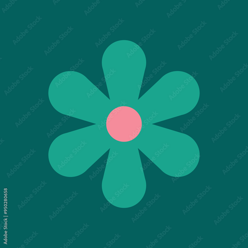 Christmas 70s Retro Modern Vector Floral Christmas 70s Retro Modern Vector Floral