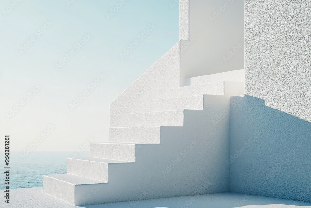 Obraz premium Simple white stairs