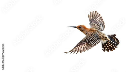 northern flicker or common flicker - Colaptes auratus - native to most of North America, parts of Central America, Cuba, and the Cayman Islands, and is one of the few woodpecker species that migrate