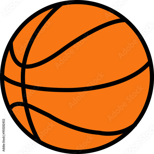 Basketball clip art design on plain white transparent isolated background for card, shirt, hoodie, sweatshirt, apparel, card, tag, mug, icon, poster or badge
