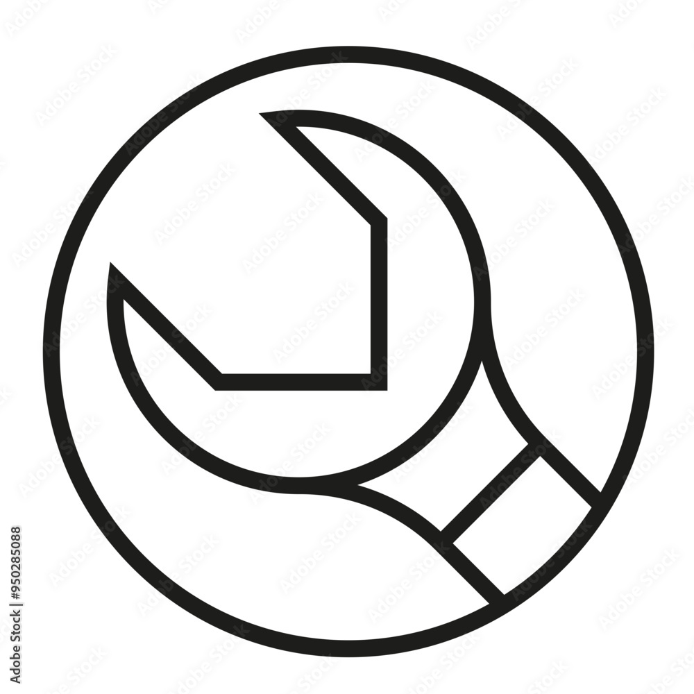 Line wrench perfect line icon. Line wrench perfect line icon.