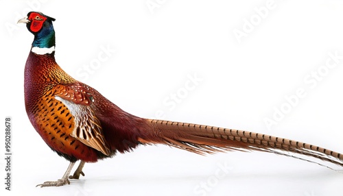 common ring neck or necked pheasant - Phasianus colchicus -native to Asia and parts of Europe like the northern foothills of the Caucasus and the Balkans. introduced as a game bird elsewhere photo