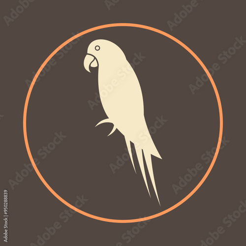 Pet Parrot trendy icon respectable abstract vector illustration colorful artwork beautiful design