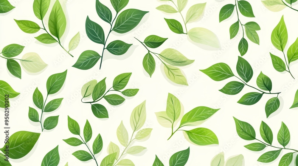 Nature-inspired seamless pattern with green leaves, perfect for floral design or wallpaper Nature-inspired seamless pattern with green leaves, perfect for floral design or wallpaper