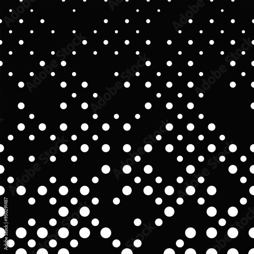 Black and white repeating dot pattern background design - abstract vector graphic