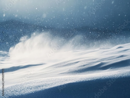 Wallpaper Mural Blizzard conditions with snow swirling in the wind, winter weather, intense cold Torontodigital.ca