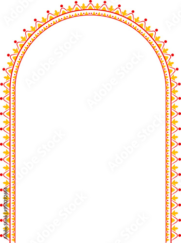 Durga Puja Border, Durga Puja Arch, Durga Puja Frame, Background Advertisement Design for Durga Puja Offer, Sale, Discount, Durga Puja Tags Design	