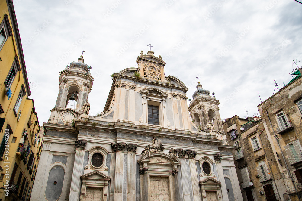 The Church of the Girolamini - church and ecclesiastical complex which carries wonderful decoration and gorgeous wooden library and big gallery. The Church of the Girolamini - church and ecclesiastical complex which carries wonderful decoration and gorgeous wooden library and big gallery.