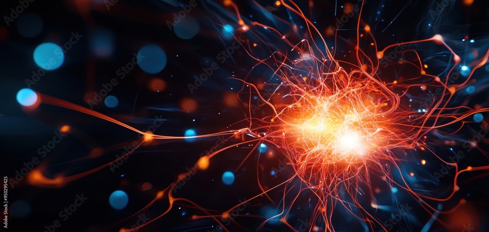 Abstract representation of neural connections with vibrant colors, showcasing the beauty of modern scientific concepts. Abstract representation of neural connections with vibrant colors, showcasing the beauty of modern scientific concepts.