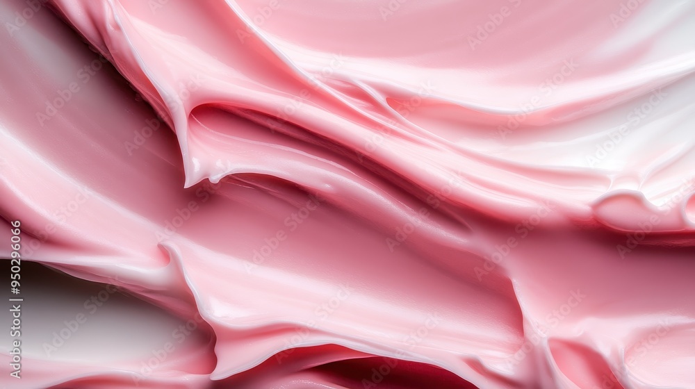 A close-up abstract image of soft pastel pink and white cream with smooth, flowing textures creating a calming and serene visual experience, featuring artistic swirls and folds. A close-up abstract image of soft pastel pink and white cream with smooth, flowing textures creating a calming and serene visual experience, featuring artistic swirls and folds.