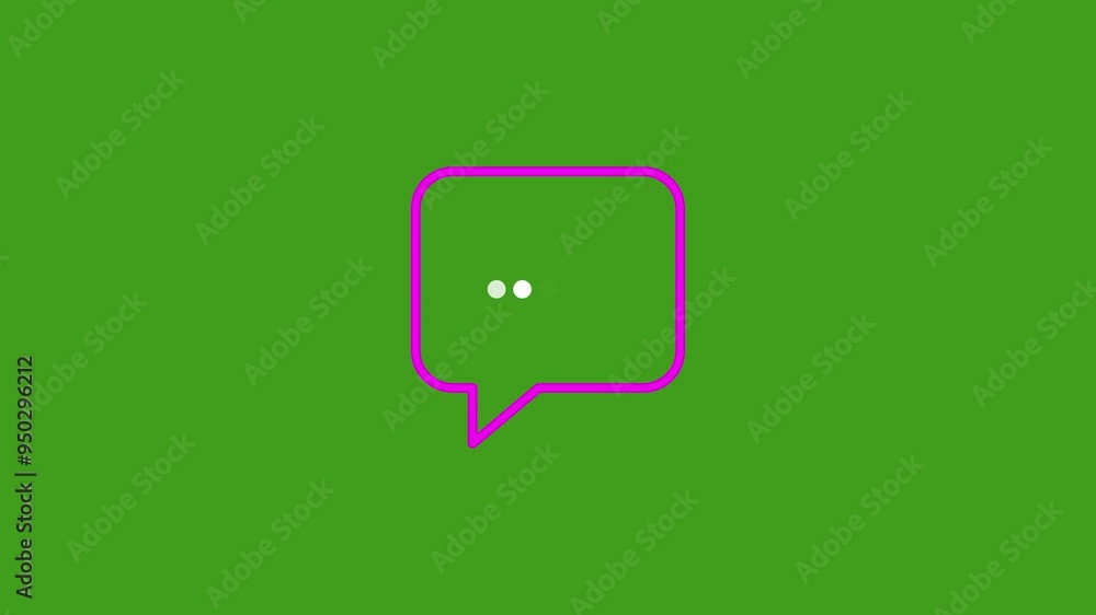 Speech bubble chat icon loading isolated on green screen background. Message icon on key. Communication or comment chat symbol. Speech bubble chat icon loading isolated on green screen background. Message icon on key. Communication or comment chat symbol.