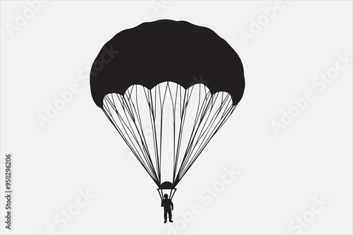 A Beautiful parachute silhouette design.