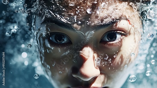 Asian Women's Swimming Competition Close-Up