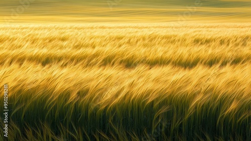 Golden wheat field swaying gently in the breeze