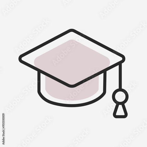 Icon design with graduation gown  symbol, suitable for educational or editing tool.