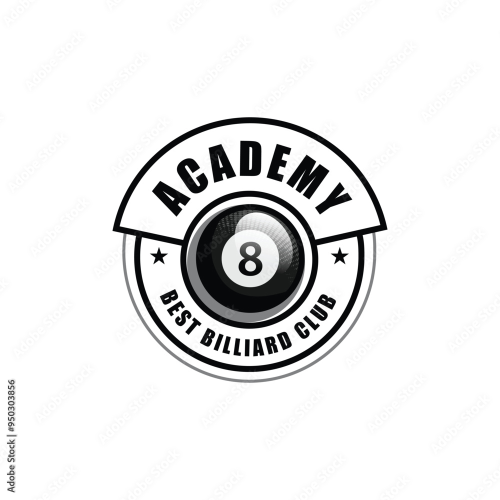 Fototapeta premium Academy billiard sport club logo design vector