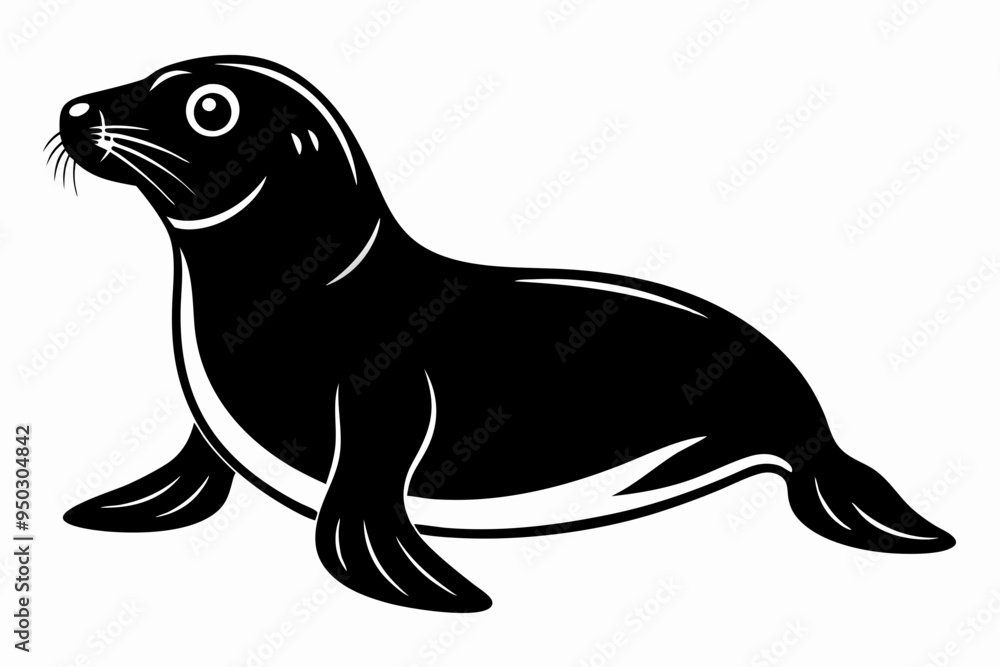 Sea seal silhouette vector illustration Sea seal silhouette vector illustration