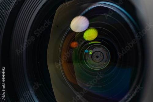 Closeup of camera lens