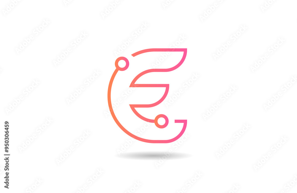pink line E letter alphabet logo icon design suitable for a technology business or company pink line E letter alphabet logo icon design suitable for a technology business or company