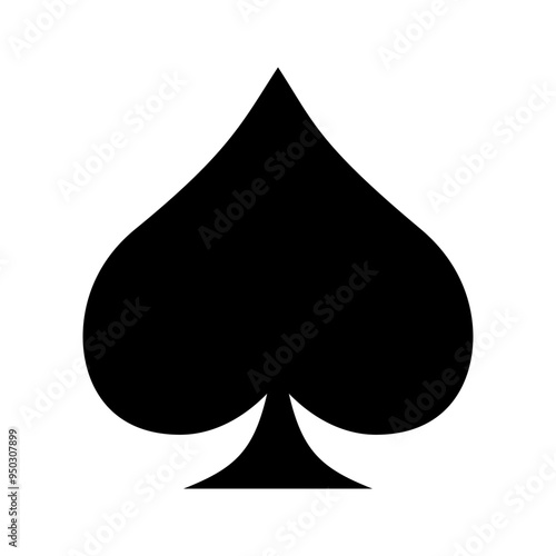 Spades Icon for Card suit, Clover vector, Card icons, Casino Poker and gambling graphic elements, Outline icon, Black, Vector stock (Editable)