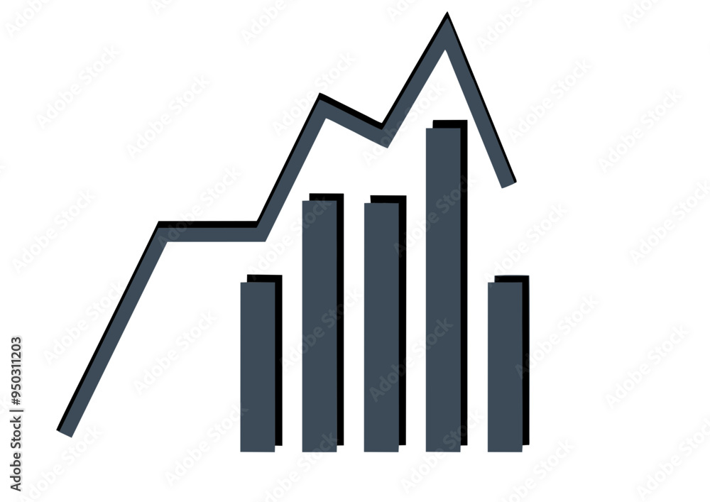 business graph with line business graph with line
