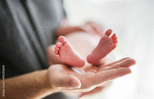 Close-up little foot of child baby girl