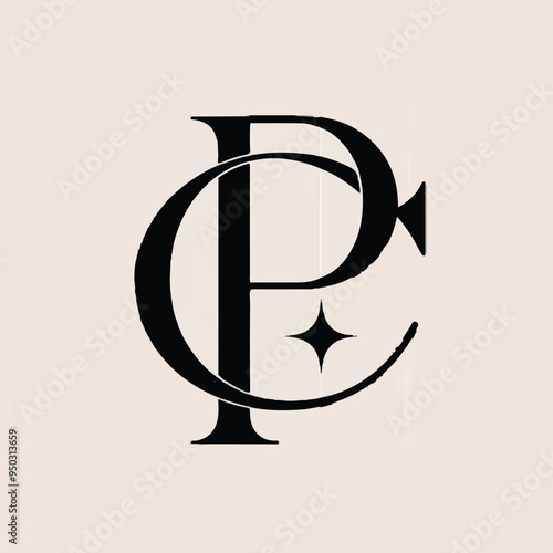 CP Minimalist and letter mark and branding logo design with a leaf. And your best choice.
