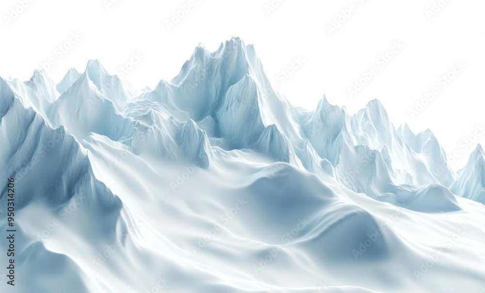 Fototapeta premium PNG Serene snowy mountain landscape