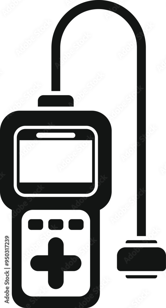 Black simple icon of a glucometer measuring blood sugar level Black simple icon of a glucometer measuring blood sugar level